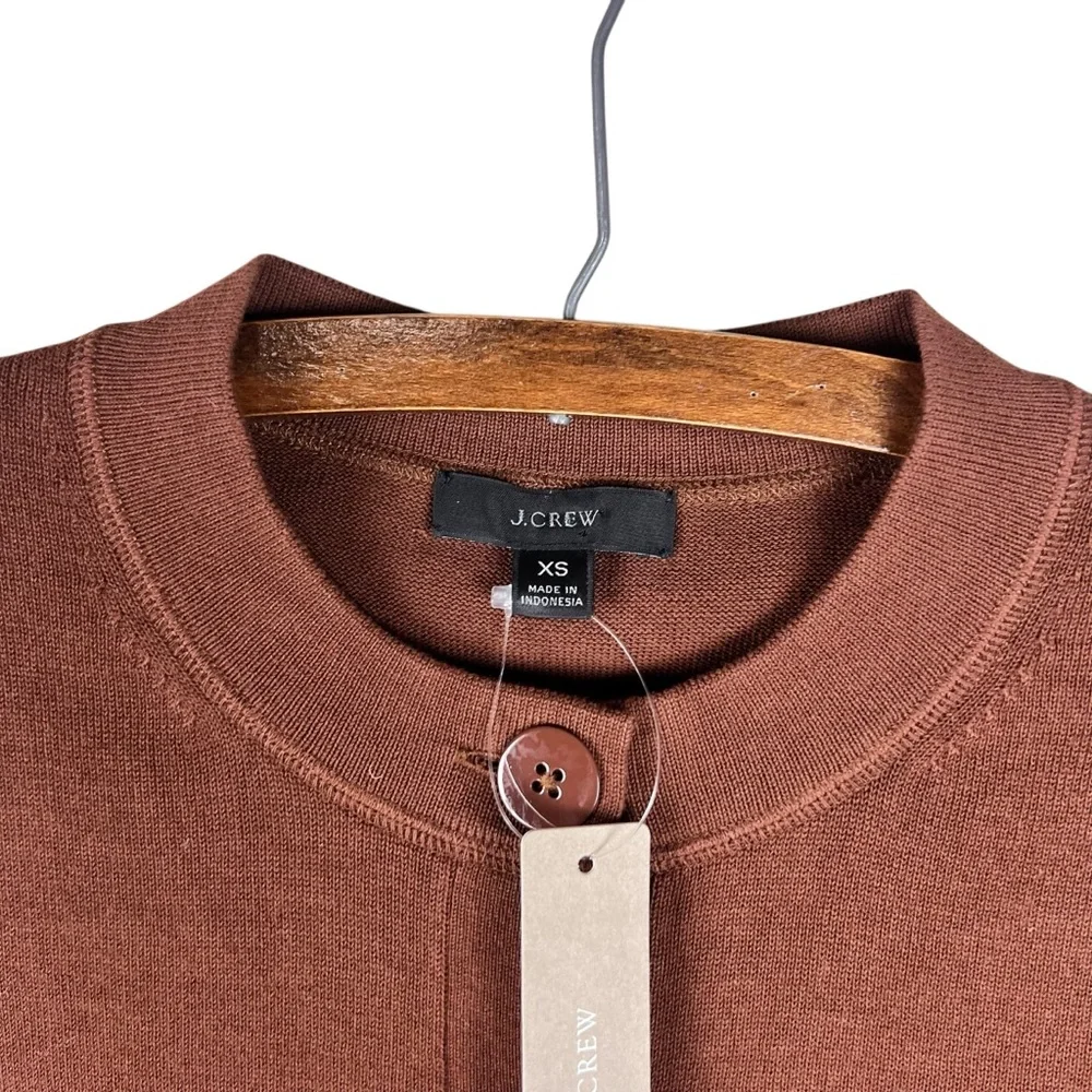 J. Crew black label Women’s Chocolate Brown Button up Cardigan NEW SZ XS - Picture 3 of 5